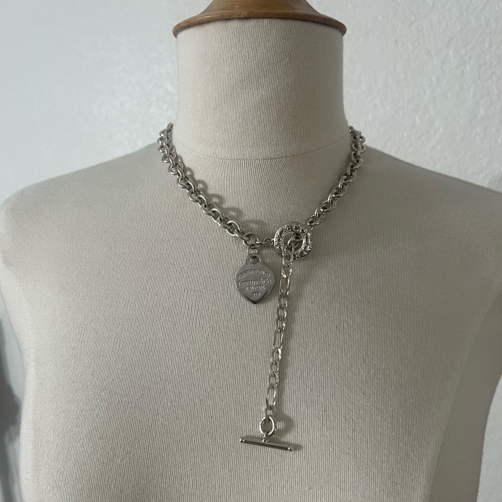 Tiffany & Co. Sterling Silver Heart Tag Toggle Return To Tiffany Necklace 16”